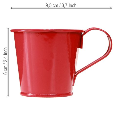 Produkt Świecznik metalowy kubek czerwony wys. 6cm 6 szt.
