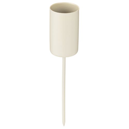 Świecznik metalowy na patyku, beżowy, wys. 11 cm, 4 sztuki