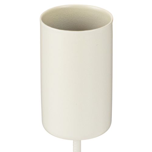 Floristik24 Świecznik metalowy na patyku, beżowy, wys. 11 cm, 4 sztuki