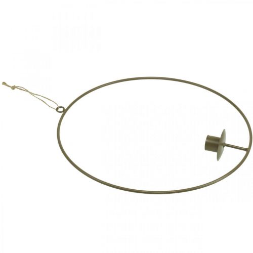 Floristik24 Ozdobny pierścień do zawieszenia Świecznik Loop Brązowy Ø30cm