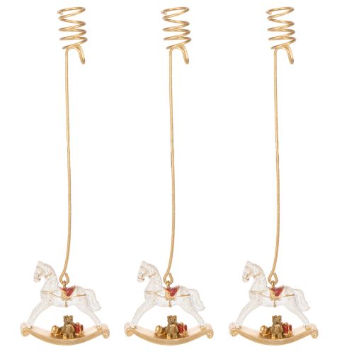 Świecznik choinkowy bujany konik 20cm 3szt | Floristik24.pl