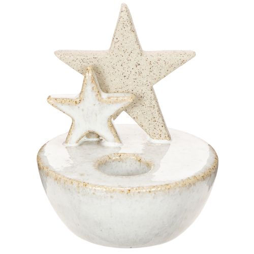 Ceramiczne świeczniki w kształcie gwiazdek, dekoracja świąteczna, 11 cm, 2 sztuki | Floristik24.pl