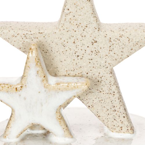 Ceramiczne świeczniki w kształcie gwiazdek, dekoracja świąteczna, 11 cm, 2 sztuki | Floristik24.pl