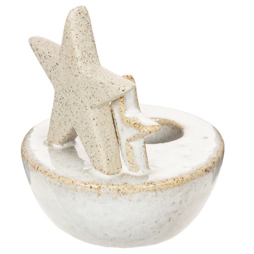 Ceramiczne świeczniki w kształcie gwiazdek, dekoracja świąteczna, 11 cm, 2 sztuki | Floristik24.pl