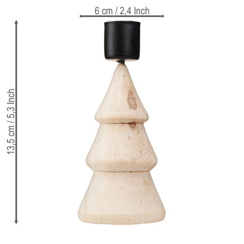 Produkt Świeczniki choinkowe ozdoba drewniana naturalna wys. 13cm 4 szt.