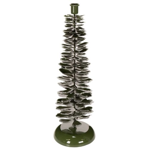 Świecznik w kształcie choinki, metal zielony, 45 cm