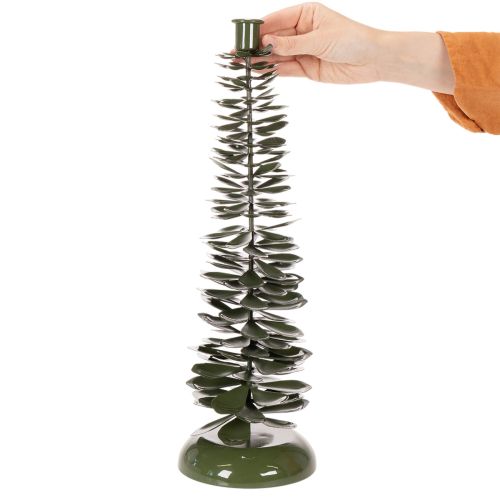 Świecznik w kształcie choinki, metal zielony, 45 cm | Floristik24.pl