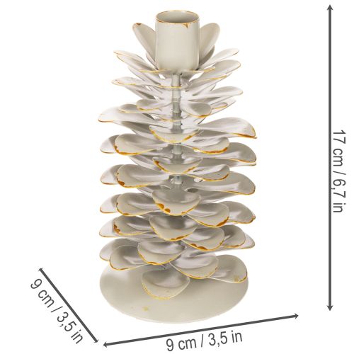 Świecznik w kształcie szyszki na świece stożkowe, 17 cm | Floristik24.pl