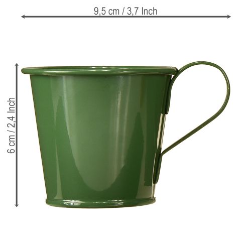 Produkt Świecznik stożkowy w kształcie kubka, ciemnozielony, wys. 6 cm, 6 szt.