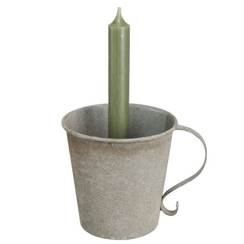 Produkt Stożkowy świecznik w stylu vintage, ozdobny szary Ø11cm W11cm