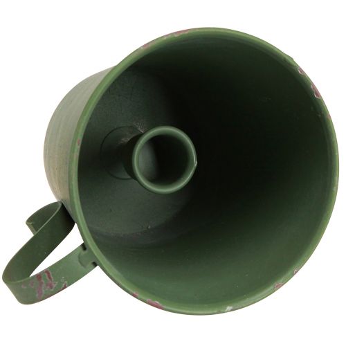 Produkt Stożkowy świecznik w stylu vintage, ozdobny metalowy zielony Ø11cm W11cm