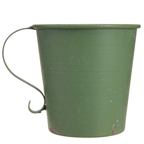 Produkt Stożkowy świecznik w stylu vintage, ozdobny metalowy zielony Ø11cm W11cm