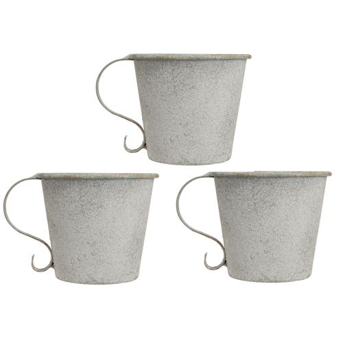 Produkt Świecznik stożkowy vintage świecznik na kubek metalowy szary Ø9,5cm W8cm 3szt