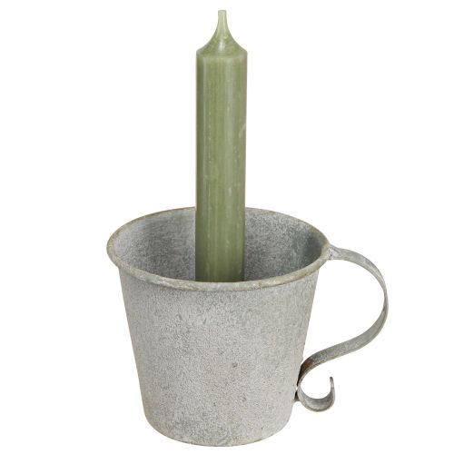 Produkt Świecznik stożkowy vintage świecznik na kubek metalowy szary Ø9,5cm W8cm 3szt