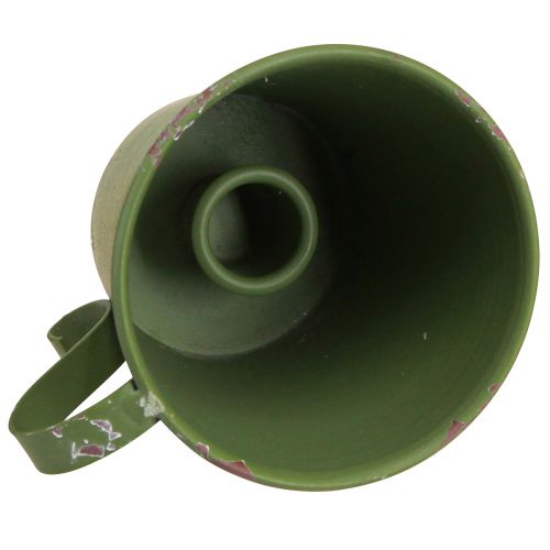 Produkt Świecznik sztyftowy vintage kubek metalowy dekoracja zielony Ø9,5cm W8cm 3szt