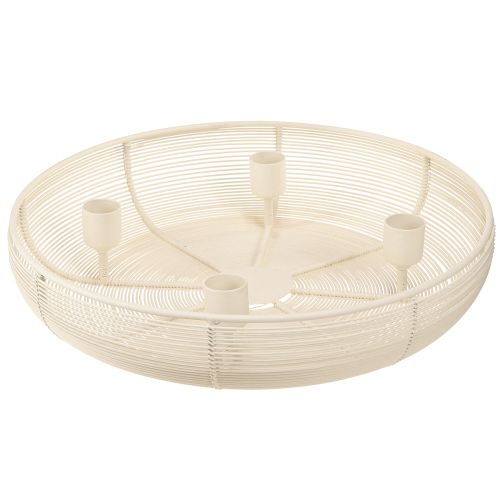 Świecznik na 4 świece, misa na świece kremowa Ø29cm