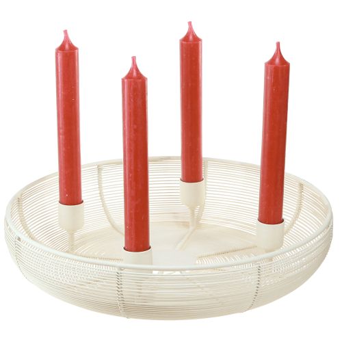 Produkt Świecznik na 4 świece, misa na świece kremowa Ø29cm