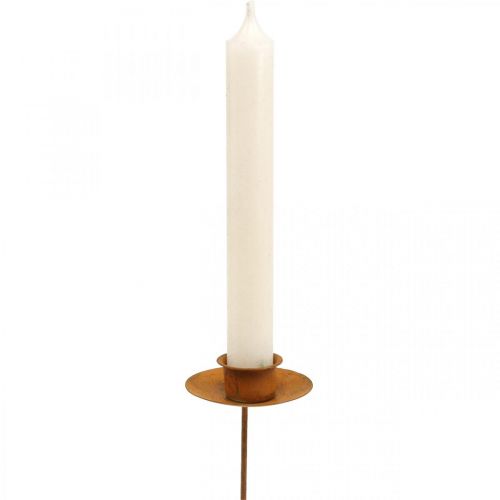 Produkt Metalowy świecznik w kształcie kija, świecznik wtykowy, rdza, 8 sztuk