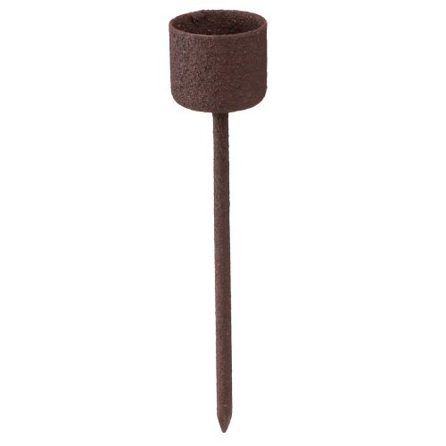 Floristik24 Świecznik w sztyfcie do zaślepienia rdzawy brąz Ø22mm W10,5cm 12 szt
