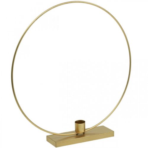 Floristik24 Pierścień ozdobny metalowy świecznik Deco Loop Golden Ø30cm