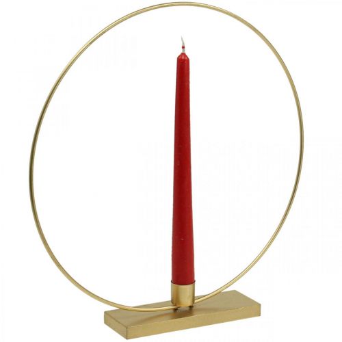 Floristik24 Pierścień ozdobny metalowy świecznik Deco Loop Golden Ø30cm