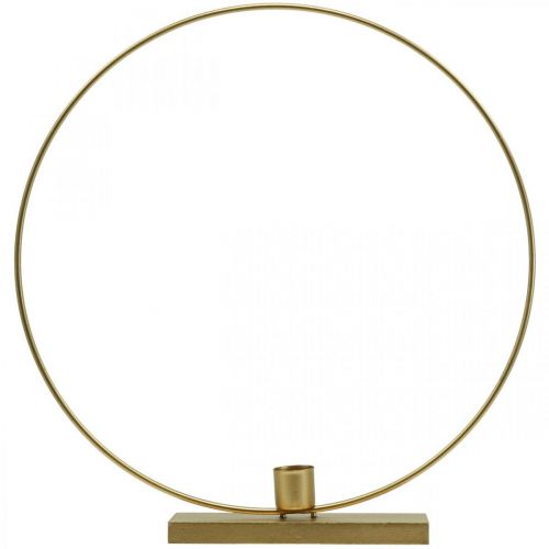 Floristik24 Pierścień ozdobny metalowy świecznik Deco Loop Golden Ø30cm