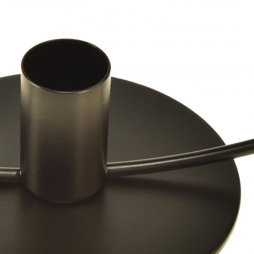 Produkt Świecznik metalowy, czarny, ozdobny pierścień na stojąco Ø35cm
