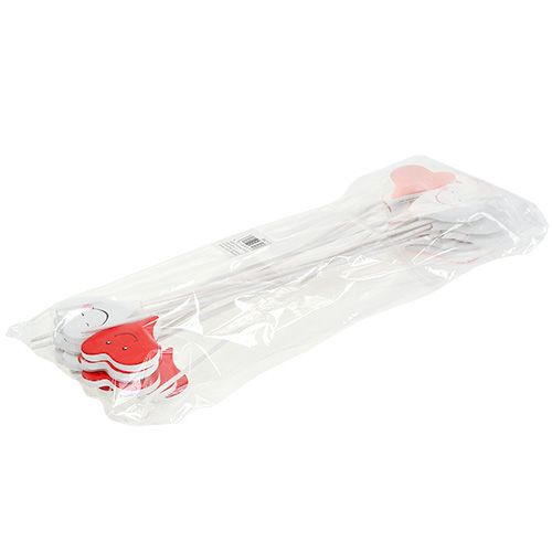 Produkt Wtyczka serce podwójne czerwone, białe 8cm x 5cm 12szt