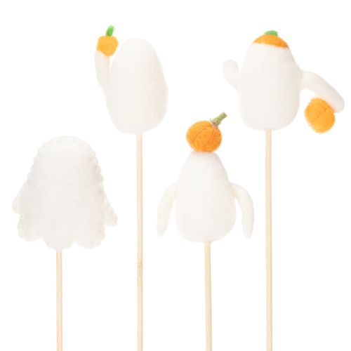 Figurki duchów na drewnianych patyczkach, dekoracja na Halloween, 54 cm, 8 sztuk | Floristik24.pl