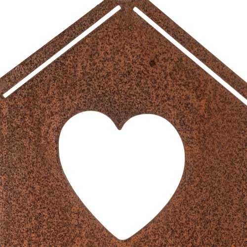 Domek dla ptaków z palika ogrodowego z sercem i gałęzią 100 cm | Floristik24.pl