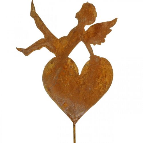 Kołek ogrodowy Dekoracja z patynowaną patyną w kształcie serca anioła 14,5 cm