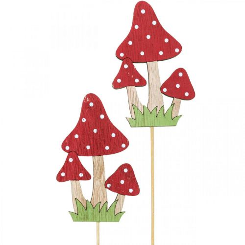 Floristik24 Wtyczka kwiatowa muchomor dekoracja grzybowa jesienna dekoracja 10cm 18 szt