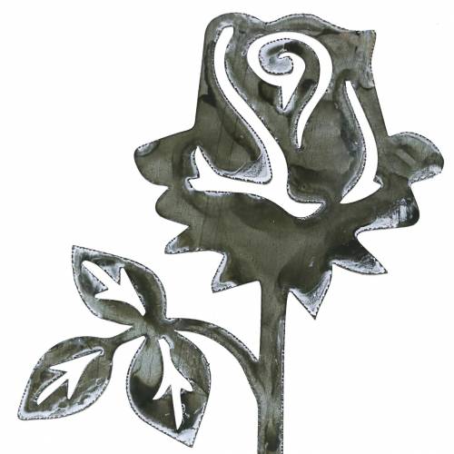 Floristik24 Zatyczka metalowa różowa srebrno-szara, biały metal 20cm × 8cm 12 szt