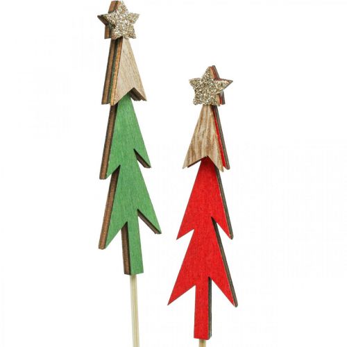 Floristik24 Wtyczka bożonarodzeniowa kwiat jodły wtyczka drewniana 9,5cm 16 szt