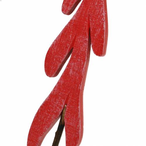 Floristik24 Korek dekoracyjny jodła czerwony/szary/biały H42cm 6szt.