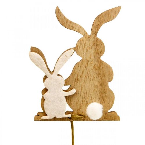 Zatyczka kwiatowa króliczek zatyczka dekoracyjna drut drewniany 5,5x0,5x7cm 12 sztuk