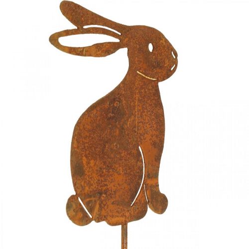 Floristik24 Dekoracja ogrodowa rdzawy zając wielkanocny wtyk kwiatek metalowy 7×9cm