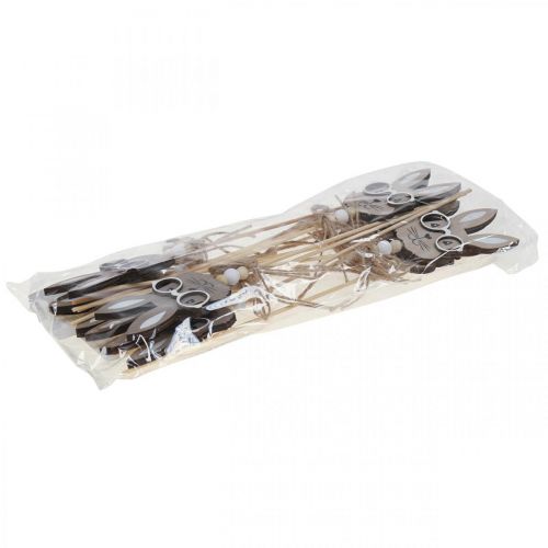 Produkt Wtyczka kwiatowa królik z okularami dekoracyjna wtyczka drewno 4×7,5cm 12 szt