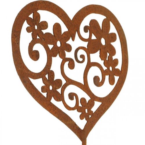 Produkt Wtyczka kwiatowa serce dekoracja ogrodowa patyna Walentynki 10×8,5 cm