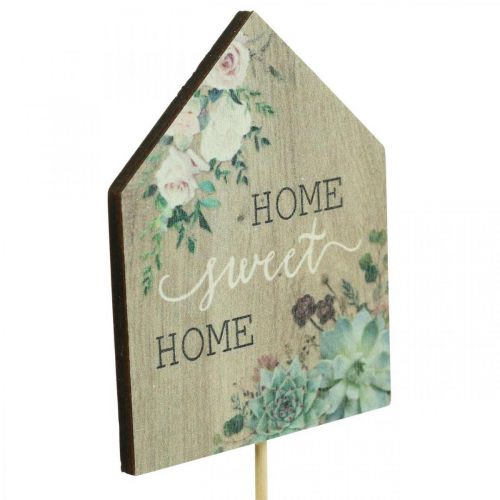 Floristik24 Korki kwiatowe drewniane Home Sweet Home dekoracja 6,5x7,5cm 18 szt