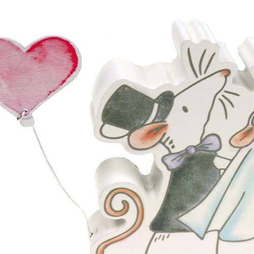 Produkt Figurka dekoracyjna para myszek z serduszkami 11cm x 11cm 4szt.