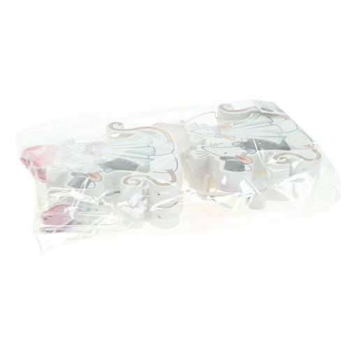Produkt Figurka dekoracyjna para myszek z serduszkami 11cm x 11cm 4szt.