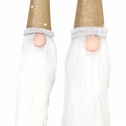 Floristik24 Zestaw drewnianych korków skrzat z brodą z naturalnej gałęzi Ø3/3,2cm L44/59cm 2szt.