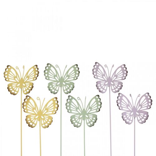 Produkt Kołek ogrodowy motylek metalowy trójkolorowy dł.25cm 6szt