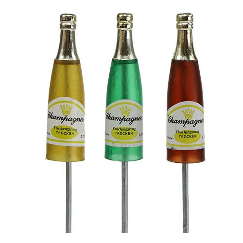 Produkt Wtyczka butelek szampana brązowy, zielony, żółty 7,5 cm L28,5 cm 12 sztuk
