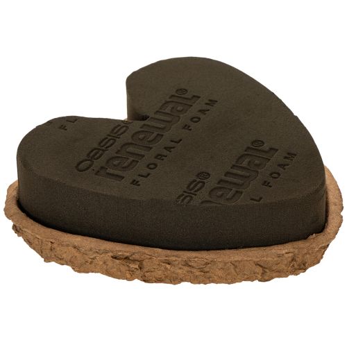 Serce z pianki florystycznej OASIS® Renewal® Gąbka florystyczna Biolit® 18 cm 2 szt.