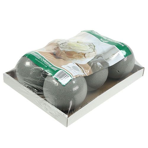 Produkt Kwiatowa kula piankowa wtykana kulka szara Ø12cm 6 szt