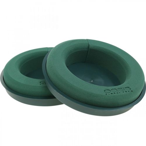 Produkt Kwiatowy pierścionek piankowy z bazą do aranżacji zielony Ø24cm 2 szt