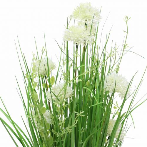 Produkt Deko Stehstrauß Bund z kwiatami łąkowymi zielony, biały, sztuczny 51cm