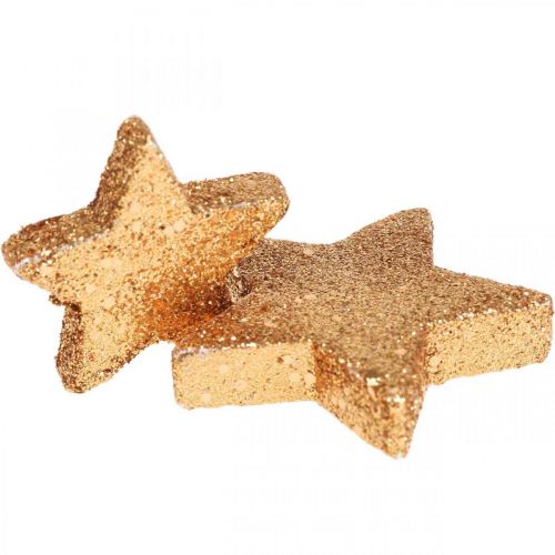 Floristik24 Ozdoba rozproszona gwiazdki świąteczne brokat/pomarańcz Ø4/5cm 40szt
